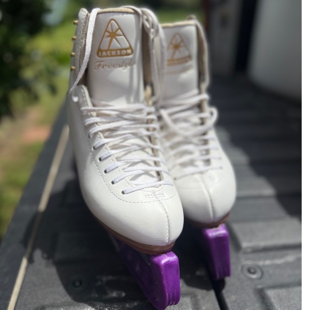 Jackson Freestyle 2190 Figure Skates White Leather Ultima Aspire 9.5 Blade 6.5 B